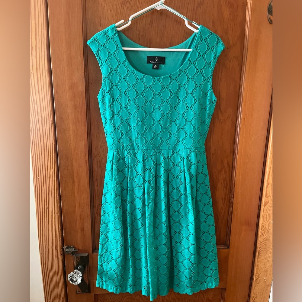 Crochet turquoise dress- worn once!